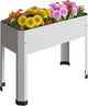 Raised Garden Bed with Detachable Legs Elevated Metal Planter Box for Growing Fresh Herbs Vegetables Flowers Succulents&Other Plants for Outdoor Backyard Patio Deck Balcony White S