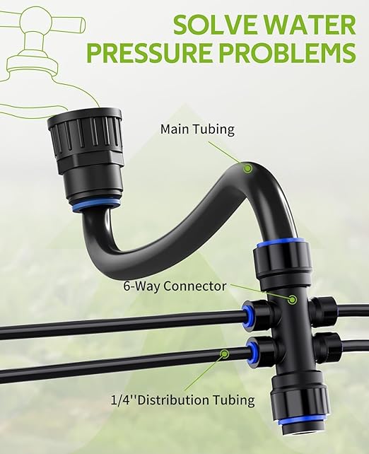 Quick-Connect Automatic Drip Irrigation System Kit – 36FT Garden Watering Kit with Adjustable Nozzles & Sprinklers for Greenhouse, Lawn, and Potted Plants Watering System
