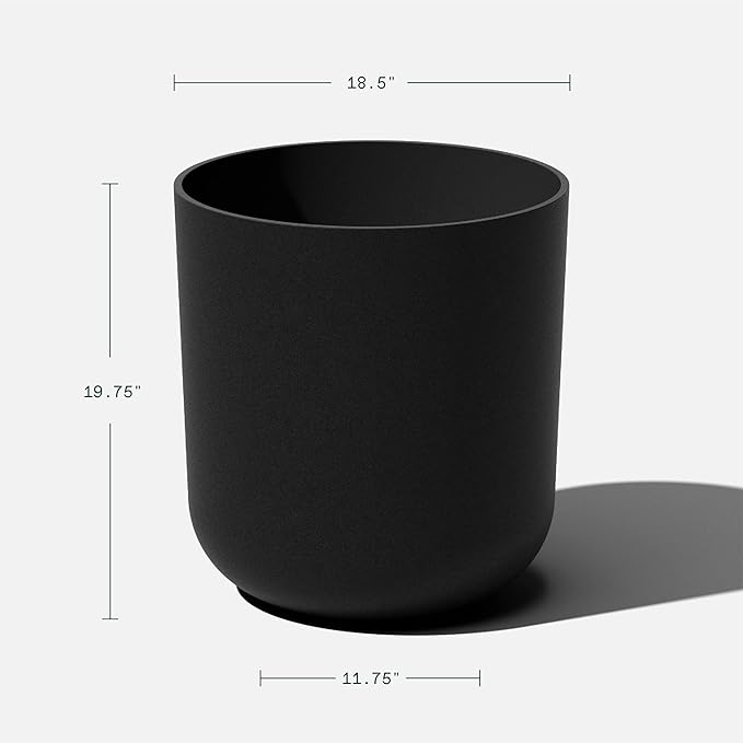 Veradek Round Black Plastic Planter Pots for Indoor/Outdoor Garden Use, with Drainage Holes, Suitable for Small to Large Succulent Plants, Flowers, Modern Interior Plants