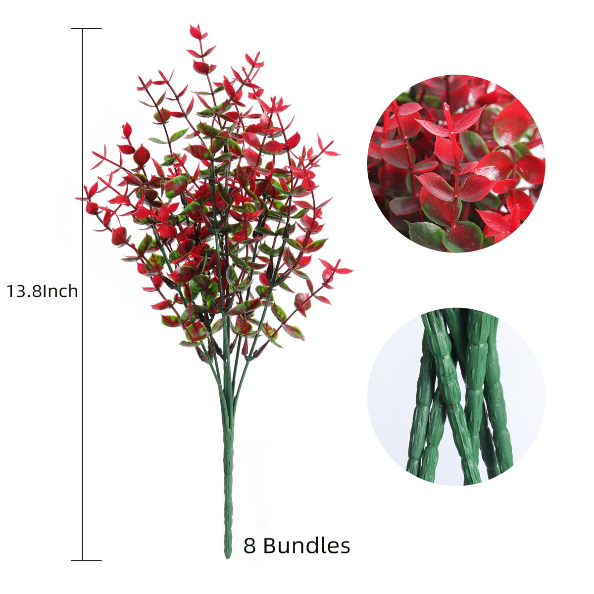 RECUTMS Ferns Artificial Plants Artificial Plants & Greenery Red Eucalyptus