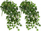 Hollyone 2pcs Artificial Hanging Plants 24" Fake Ivy Vine Faux Ivy Leaves Hanging Plant Greenery for Wall House Room Patio Indoor Outdoor Home Shelf Office Wedding Decor