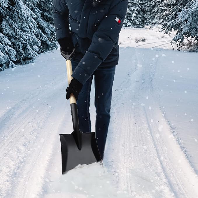 Square Shovel, Shovels for Digging with D-Handle, Overall 41-Inch Long Garden Shovel, Transfer Shovel, Snow Shovel for Car, Garden Tools