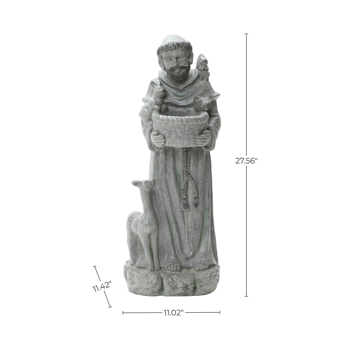 LuxenHome 27.6" Outdoor St. Francis Statues, Outdoor Garden Sculptures