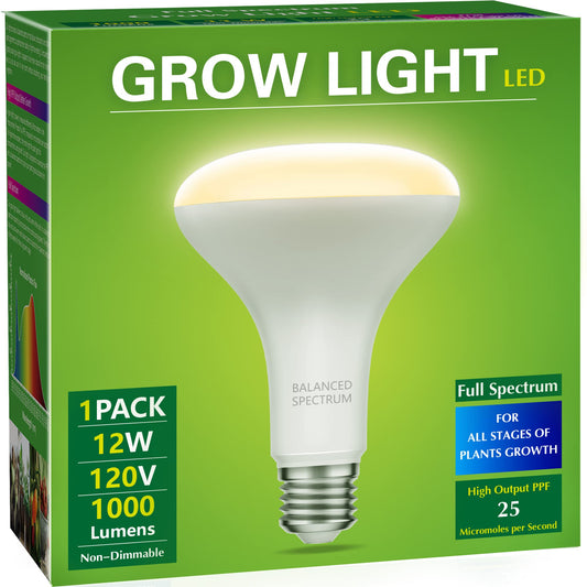 Briignite LED Grow Light Bulb, BR30 Grow Light Bulbs, Full Spectrum