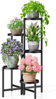 NQW Tall Plant Stand Indoor Outdoor, Corner Metal Flower Pot Stands for Multiple Plants, 5 Tier Heavy Duty Plant Shelf for Patio Garden Balcony Living Room Bedroom - BlackDisk