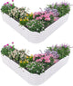 A ANLEOLIFE 2 Set Heart-Shaped Galvanized Raised Garden Beds Outdoor,81x81x18in Large Metal Planter Box for Planting Vegetables Flowers Herb, Anti-Rust & Easy-Setup, Antique White