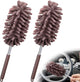 2 PCS Car Interior Duster with Extension Pole, Microfiber Car Dusters with Bendable Head, Cars Duster Exterior&Interior Scratch Free, for Cleaning of Vehicle Details, Offices, Window, Furniture(Brown)