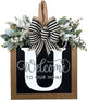 Last Name All Year Wreath, for Front Doors, Spring, Fall, 26 Last Name Letters All Year Round Wreaths, Suitable for Wedding Decorations, Home Porches, Farmhouses, Yards, Garden Decorations, Gifts (U)