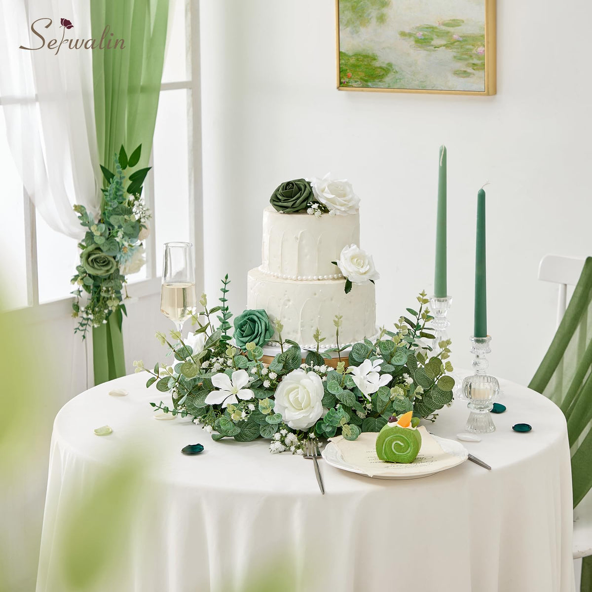 Serwalin 25PCS Mixed Eucalyptus Stems with Baby's Breath Greenery
