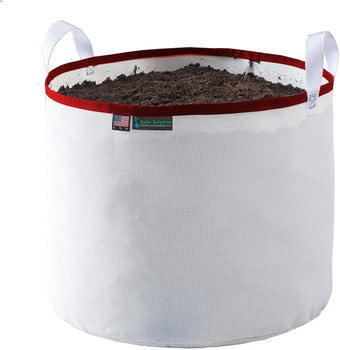 Grow Bag 15 Gallon, Planting Pots - Colorful Plant Grow Bags Pots Gardening Vegetable - Air Pruning Mesh Fabric Plant Container - (White/Red)