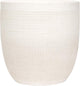 Creative Co-Op Large Matte White Embossed Stoneware Planter