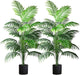 4ft 2pcs Large Artificial Plants Fake Palm Tree Tropical Palm Leaves Faux Palm Plants Tall Tree Indoor Real Touch Plastic Monstera Leaves for Home Garden Outdoor Office Decor (4ft/125cm-2pcs)