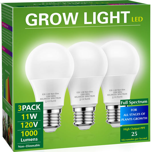 Briignite Grow Light Bulbs, Full Spectrum Grow Light Bulb, LED Grow Bulb