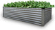 GrowHaus 8x4x2FT Galvanized Raised Garden Bed, Planter Boxes Outdoor Large Metal Garden Beds for Planting Vegetables Flowers Herbs Rectangle Silver