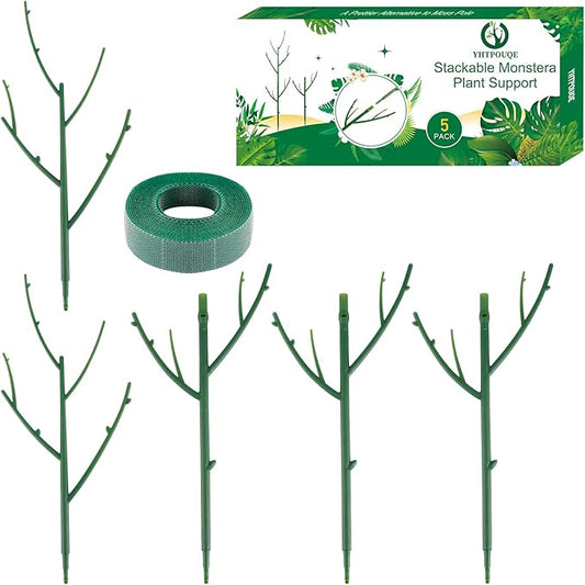 5 Pack Stackable Monstera Plant Support Stakes for Indoor & Outdoor Plants, Garden Accessories for Climbing & Potted Plants, Plant Sticks for Vine Training & Stem Stabilization