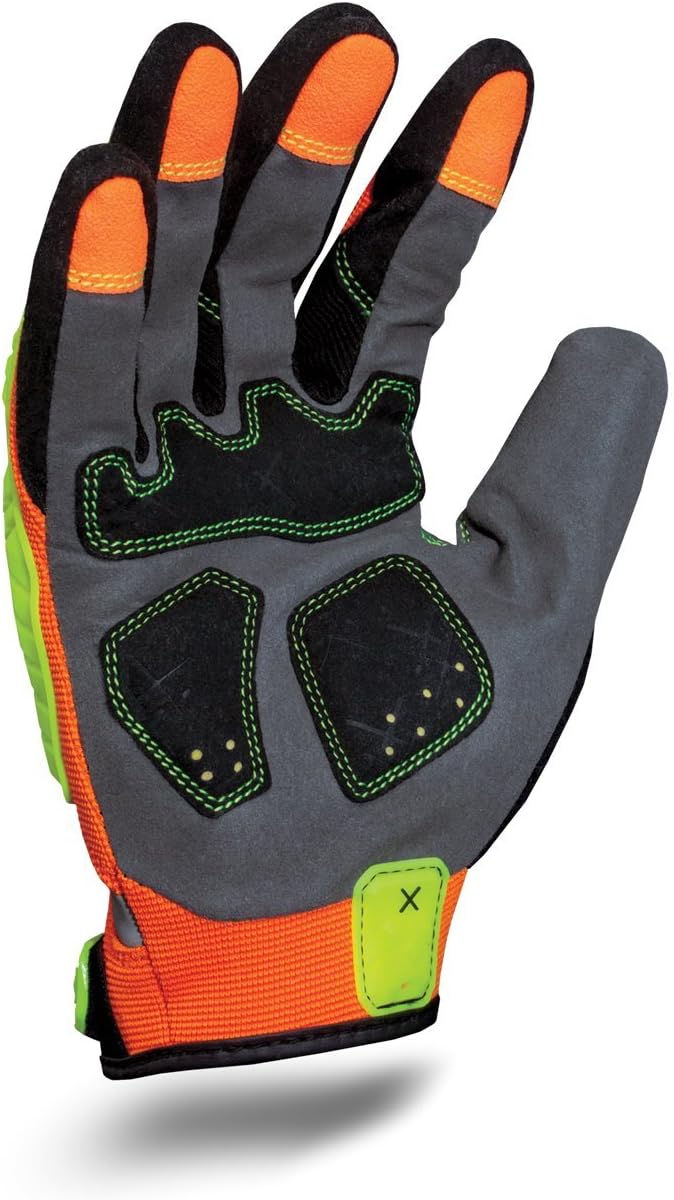 Ironclad mens Work Gloves EXO Hi Viz ImpactLarge, Hi-viz Yellow & Orange, Large Pack of 1 US