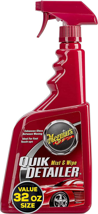 Meguiar's Quik Detailer, Mist & Wipe Car Detailing Spray, Clear Light Contaminants and Boost Shine with a Quick Detailer Spray that Keeps Paint and Wax Looking Like New, 32 oz