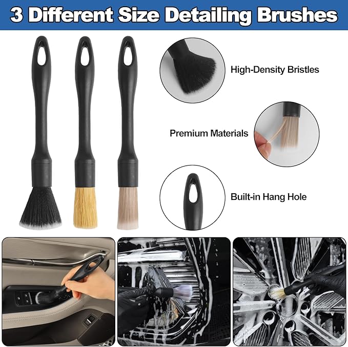 NIKCOSMK Windshield Cleaner Tool, 14Pcs Car Cleaning Kit - Car Interior Detailing Kit with Extendable Handle, Cleaning Gel & Microfiber Pads, All-in-One Inside Car Cleaning Supplies for Women Men