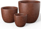 Kante Round Concrete Planter Set of 3, Large Outdoor Indoor Plant Pots with Drainage Hole, 10/14/18-Inch Diameter Flower Pots for Patio, Garden and Home, Rusty