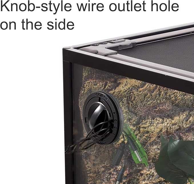 REPTI ZOO 67Gallon Reptile Large Terrarium Upgrade Glass Front Opening Tank Sliding Door with Screen Ventilation Reptile Terrarium About 48" x 18" x 18"(Knock-Down)