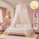 Obrecis Bed Canopy with LED Star Lights, Princess Canopy Bed Curtain
