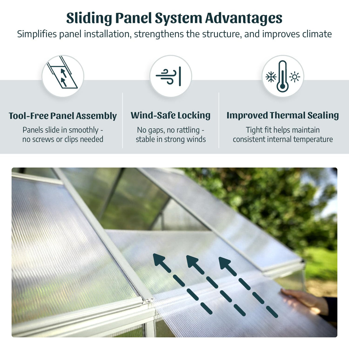 Palram - Canopia Mythos 6' x 8' Polycarbonate Aluminum Greenhouse, Silver