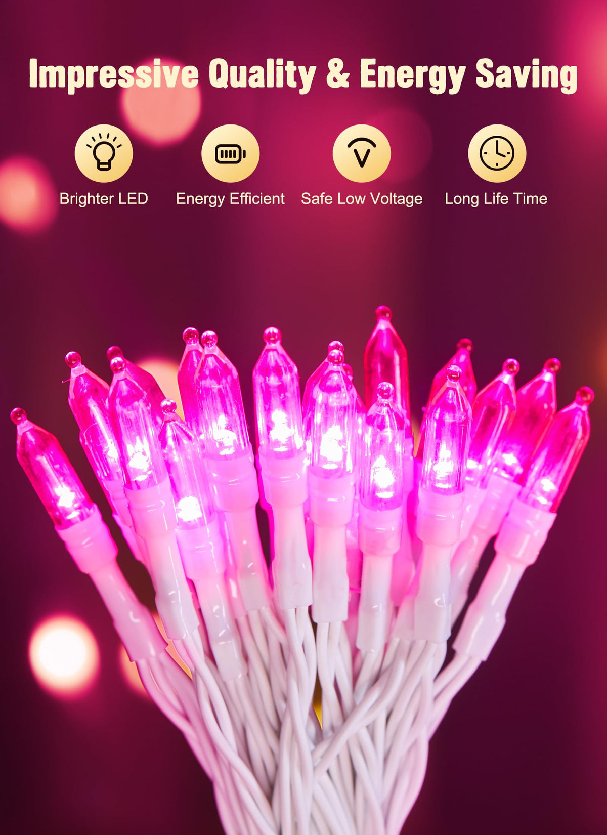 Brightown 8ft 20LED Battery Operated Christmas String Lights with Timer