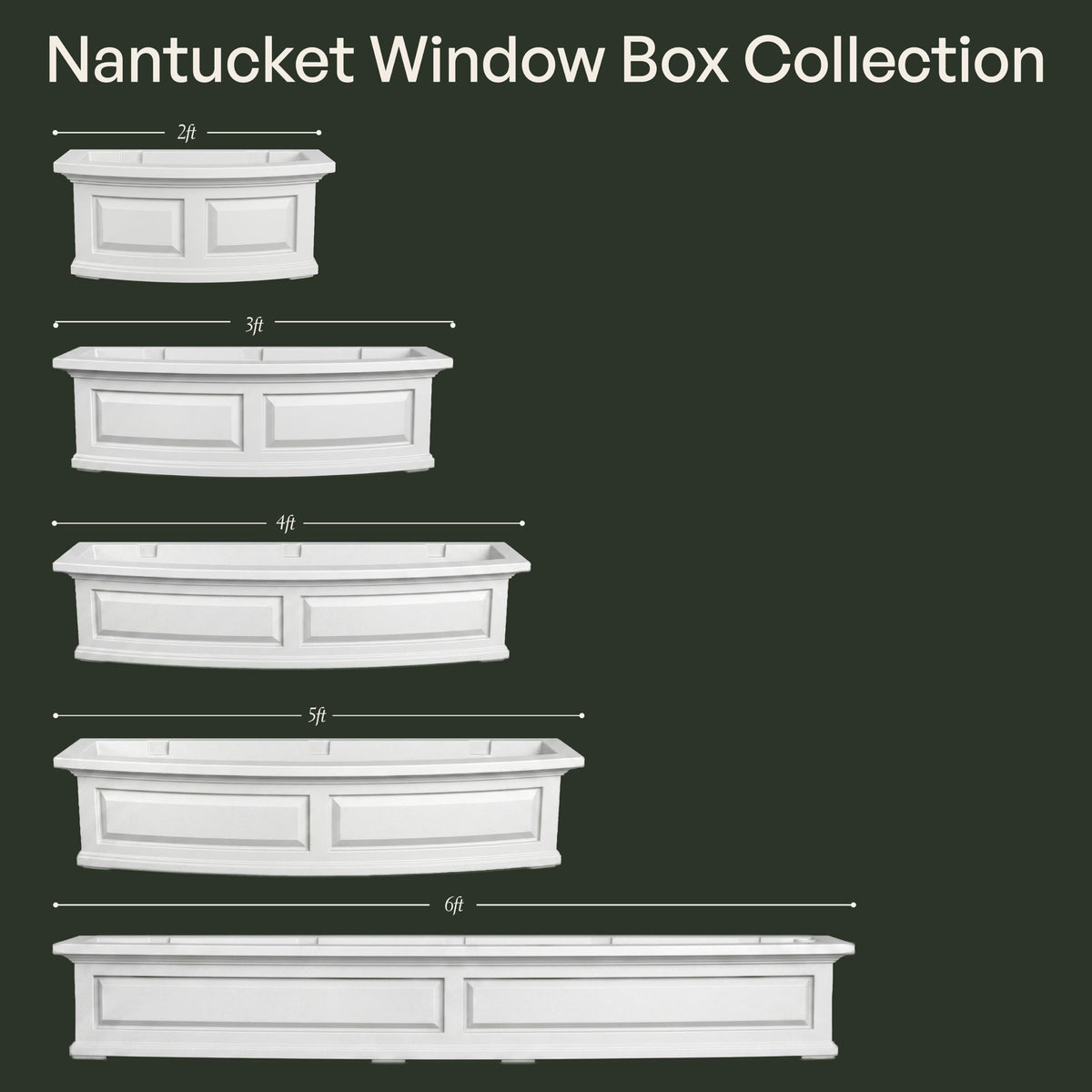 Mayne Nantucket 36in Self-Watering Rectangular Window Box Planter, Black