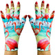 ManiGlovz - The Original UPF 50+ UV Light Protective Nail Gloves | Gel Manicure Gloves and Anti UV Fingerless Gloves for Women | Can be Used as Sun Protection Gloves for Driving | Palm Springz Print
