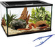 Reptile Glass Tank 16"x11"x9" Terrarium with Top Opening and Screen Ventilation for Leopard Gecko,Lizard,Hermit Crab,Snake,Spider,Frog,Bearded Dragon,Turtle with Feeding Tongs