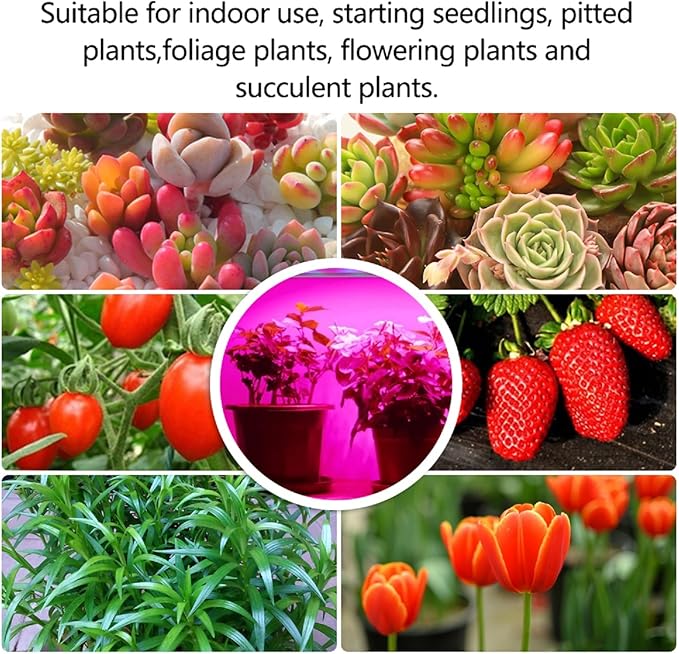 Mosthink LED Grow Light for Indoor Plants, 20W Grow Light Strips with Auto On/Off Timer, 48 LEDs /4 Dimmable Levels, Plant Light Bars for Succulents, Seedlings,Indoor Greenhouse,Plant Shelf