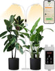 GLOWRIUM Smart Grow Lights for Indoor Plants, 48W Full Spectrum Plant Lights with Bluetooth App, Adjustable Height 47-70.9", Auto Timer, Indoor Plant Lamp for Large Tall Plants（White 48W）