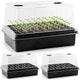 Heavy Duty Seed Starter Trays with 5'' Tall Humidity Domes & 2.75'' Deep Cells – 3-Pack (162 Cells Total) Reusable Plant Germination Kit, Durable Plastic Seedling Trays for Herbs, Vegetables