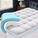 Full Size Dual Layer 4 Inch Memory Foam Mattress Topper, 2 Inch Gel Memory Foam and 2 Inch Pillow Top Mattress Pad Cover, Thick Soft Bed Topper Medium Support for Back Pain, White