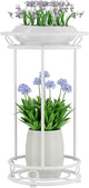 YIUKEA Plant Stand Indoor Outdoor - Metal Planter Holder Shelf Tall Tiered Flower Pot Display Organizer Rack for Garden, Patio, Living Room, Bathroom, Office (White)