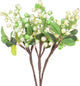 3-Pack Artificial Berry, 9.8 Inch Faux Holly Berry Foam Faux Frosted Berries with Stems for Home/Wedding/Christmas/DIY/Party/Garden/Office [White Green]