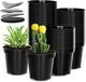 40 Pack 4 Inch Plant Nursery Pots with Mesh Pad, Sturdy Plastic Flower Planter Pots with Drainage Holes, Seed Starter Pots for Planting Seedings Cuttings Succulents Indoor Ourdoor, Black