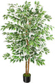 GTIDEA 5ft Ficus Tree Artificial, Tall Fake Tree with Natural Trunk Faux Trees Indoor Silk Ficus Leaves Artificial Trees for Home Decor Indoor Summer Office Living Room Outdoor (Included Dried Moss)