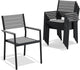 Pellebant Stackable Outdoor Dining Chairs Set of 6, Aluminum Patio Chairs with Arms, All-Weather for Garden, Lawn, Deck, Porch and Yard, Gray