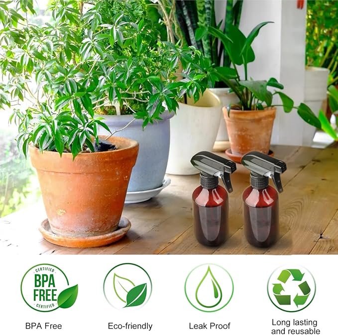 Teyssor Spray Bottles Water Spray Bottle - BPA Free - 10 oz/300 ml Plastic Refillable Containers Fine Mist Small Spray Bottle with Adjustable Nozzle for Hair, Cooking, Cleaning