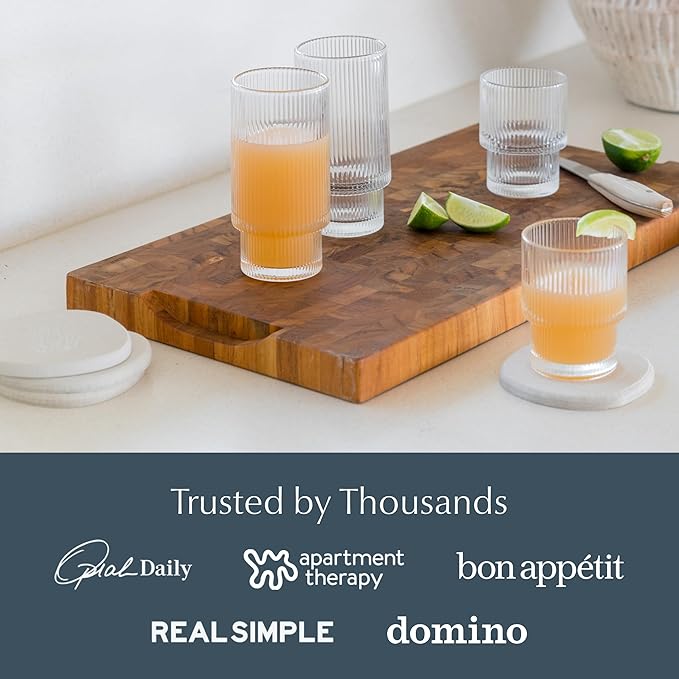 Dorai Home Stone Coaster Set – 4 Absorbent Diatomite Coasters for Instant Drying, Modern Design, Sandstone
