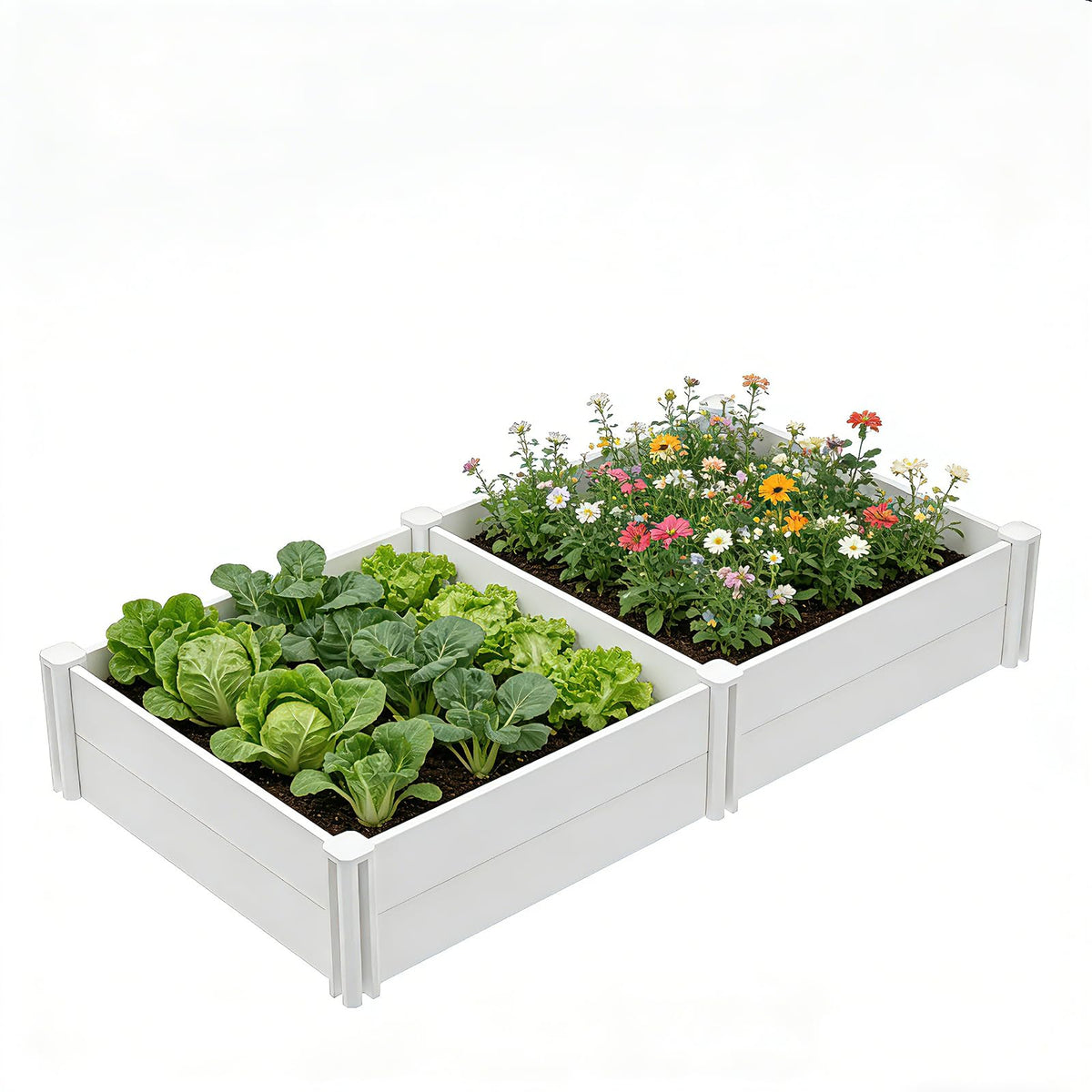 AochiRise 8'x4'x12 Vinyl Raised Garden Bed, Screwless Modular Planter Box