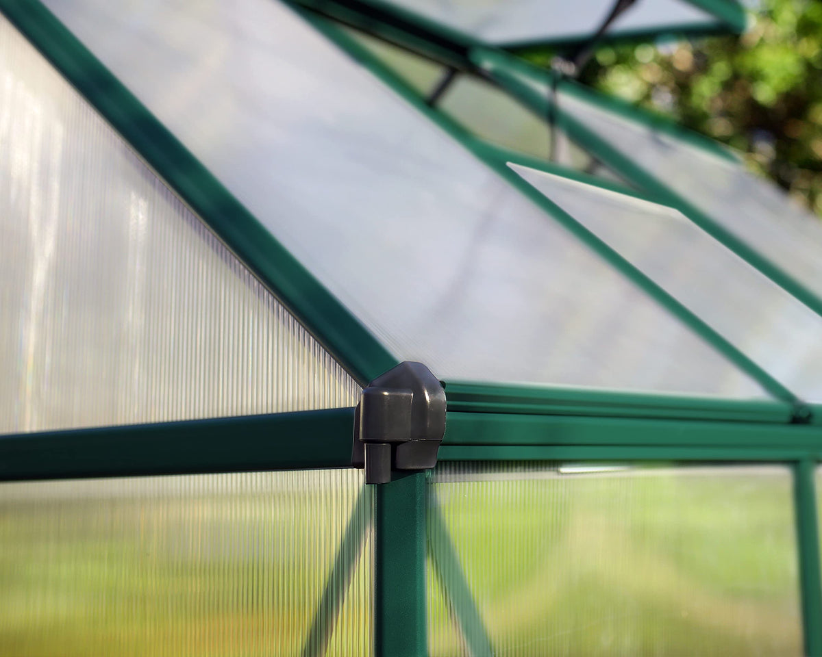 Palram - Canopia Hybrid 6' x 4' Polycarbonate Aluminum Greenhouse, Green