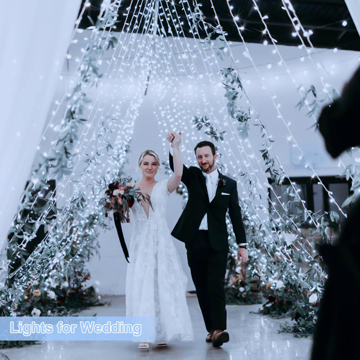 JMEXSUSS 800 LED White String Lights Indoor Outdoor, Wedding Lights Plug in