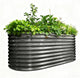 A ANLEOLIFE 30" Extra Tall Galvanized Raised Garden Beds Outdoor, 6x3x2.5ft Oval Metal Planter Boxes for Planting Vegetables, Flowers, Fruits, Eco-Safe & Easy Setup, Quartz Grey