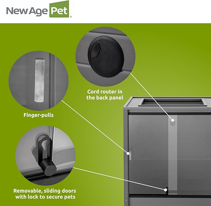 New Age Pet® Madagascar Vertical Reptile Lounge Habitat, (30" L x 24" W x 36" H) Arboreal Chameleon Cage Made with ECOFLEX®, Non-Toxic & Eco-Friendly Materials, Quick & Easy Assembly