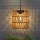 Livinlarge Solar Chandelier Lantern,Outdoor Rattan Pendant Lights,Waterproof Boho Hanging Lamps with Edison Bulb for Gazebo Tree Porch Yard Porch Patio Garden Backyard Decor