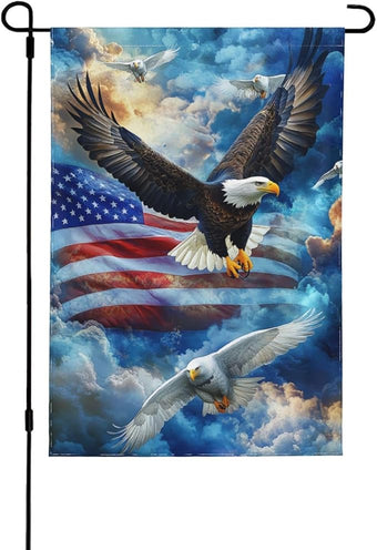 Flying Garden Flag 12x18 Inch Double Sided All-Weather Polyester Outdoor Flag For Patio Lawn Yard And Garden Welcome Decor