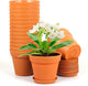 Meowell 6 inch Plastic Nursery Pots, 16 Pack Plant Pots for Indoor Outdoor Plants, Flower Pots with Drainage Holes and Saucers, Decorative Seedling Starter Planters for House Plants, Terracotta