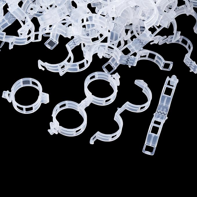 200 Pcs Plant Support Clips,Plastic Clips for Securing Plants,Tomato Vine Clips,Plant Fixing Clips,Garden Clips for Climbing Plants,Grape and Vine Vegetables (200, White)